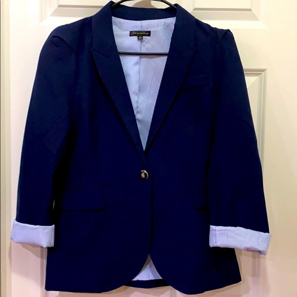 Navy Blue Blazer /w/ Pinstripe Lining